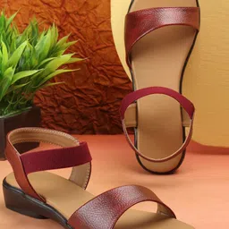 AROOM Women Textured Open Toe Flats-image-66