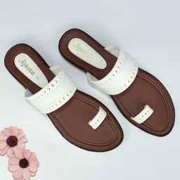 Ajanta Textured One Toe Flats-54