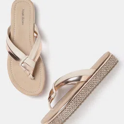 Marc Loire Textured Open Toe Flats-14