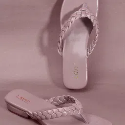 Lavie Women Textured Open Toe Flats-11