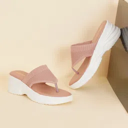 FABBHUE  Textured Open Toe Wedges-0