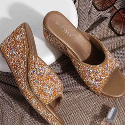 Metro Women Textured Open Toe Flats-34