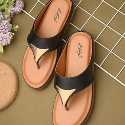 knoos Textured Open Toe T-Straps Flats-60