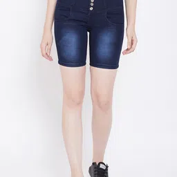 Nifty Women Washed Slim Fit Denim Shorts-picture-31