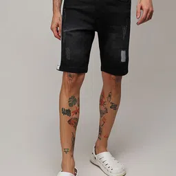 Campus Sutra Men Mid-Rise Regular Fit Denim Shorts-picture-36