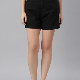 ZHEIA Women Relaxed Fit High-Rise Denim Shorts-picture-11