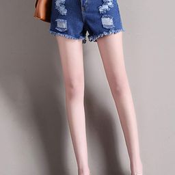 LULU & SKY Women Washed High-Rise Denim Shorts-image-61