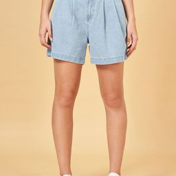 People Women Mid-Rise Pure Cotton Denim Shorts-image-49