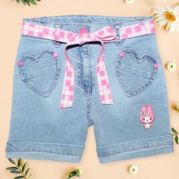 CUTECUMBER Girls Mid-Rise Denim Shorts-image-27