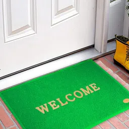 Kuber Industries Set Of 2 Green Welcome Printed Rubber Doormats-59