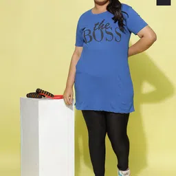 9shines Label Plus Size Pack Of 2 Printed Cotton Lounge T-Shirts-image-35