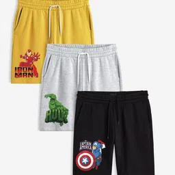 Minicult Boys Pack Of 3 Avengers Printed Cotton Shorts-54
