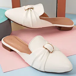 DressBerry Bow Detail Pointed Toe Mules-41
