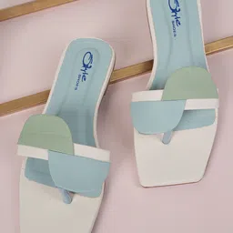 Style Shoes Colourblocked Open Toe Flats-28