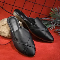 Apratim Women Round Toe Mules Flats-image-55