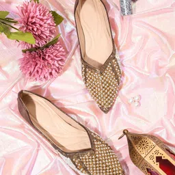 Try Me Women Printed Ethnic Ballerinas with Bows Flats-77