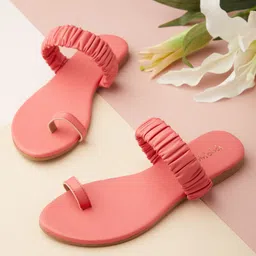 Tokyo Talkies Women Coral Flats-13