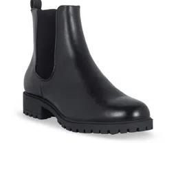 London Rag Women Black Solid Casual High-Top Block Heeled Chelsea Boots-33