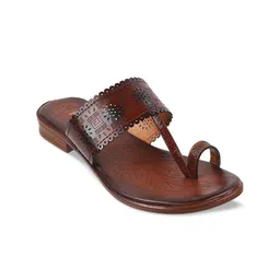 Metro Women Brown One Toe Flats-16