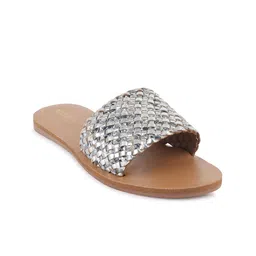 Anouk Textured Open Toe Flats-8