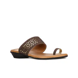 Bata Women Beige One Toe Flats with Laser Cuts-image-58