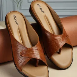 AROOM Textured Leather Open Toe Flats-picture-17