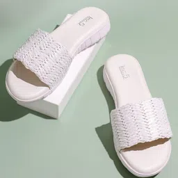 Inc 5 Textured Open Toe Flats-12