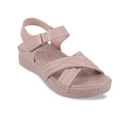 Metro Textured Open Toe Comfort Heels-36