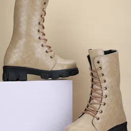 FASHIMO Women Textured Block-Heeled High-Top Regular Boots-picture-20