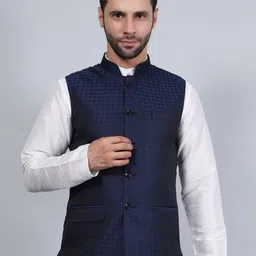 Wintage Printed Woven Nehru Jackets-49