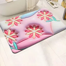 Dakshya Industries Pink 3D Printed Anti Skid Doormats-image-28