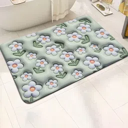 Dakshya Industries Grey 3D Printed Anti Skid Doormats-33