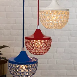 Homesake White & Red Crystal Hanging Goblets-55