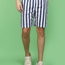 V-Mart Men Striped Mid-Rise Seer Sucker Cotton Shorts-image-44