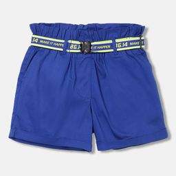 Blue Giraffe Girls Solid Regular Fit Pure Cotton Shorts-image-61