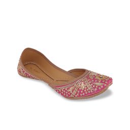 Fulkari Women Magenta Mojaris Flats-image-19