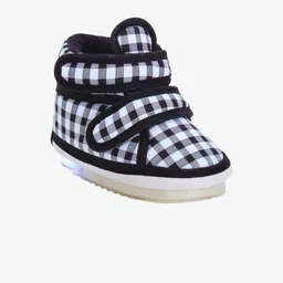 CHiU Unisex Kids Black & White Checked LED Sneakers-picture-6