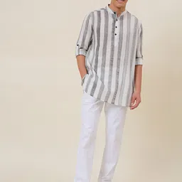 Fabindia Men Printed Pure Cotton Kurta with Trousers-52