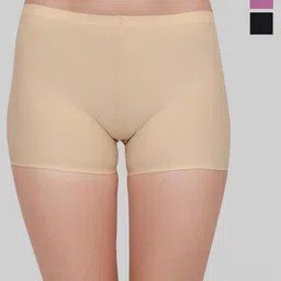 PLUMBURY Pack Of 3 Mid-Rise Anti Bacterial Boy Shorts-image-55