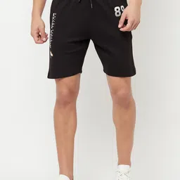 Cantabil Men Black Typography Printed Shorts-image-67