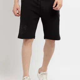 Status Quo Men Black Solid Cotton Shorts-image-62