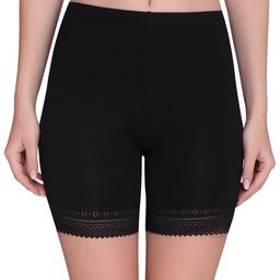 PLUMBURY Women Mid-Rise Lace Edge Shorts-picture-26