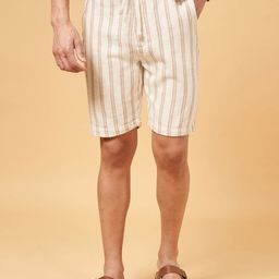 7 Alt by Pantaloons Men Striped Mid Rise Cotton Slim Fit Shorts-picture-33
