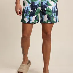 Bene Kleed Men Mid-Rise Abstract Printed Cotton Slim Fit Shorts-picture-6
