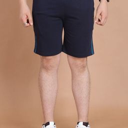 berry blues Men Striped Slim Fit Cotton Shorts-image-64
