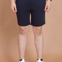 berry blues Men Striped Slim Fit Cotton Shorts-image-30