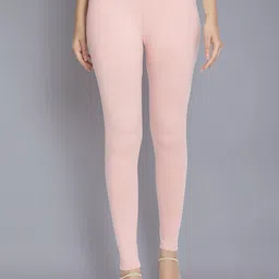 W Women Pink Solid Skin Fit Leggings-image-96