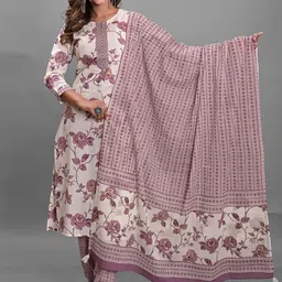 KASHEEDA Embroidered Regular Beads and Stones Pure Cotton Kurta with Harem Pants & Dupatta-picture-10