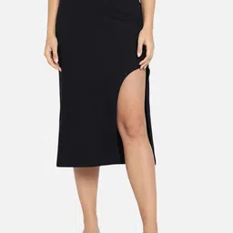 Trend Arrest Women Black Solid Pencil Skirts-image-40