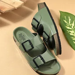 Roadster Open Toe Flats with Buckles image 1